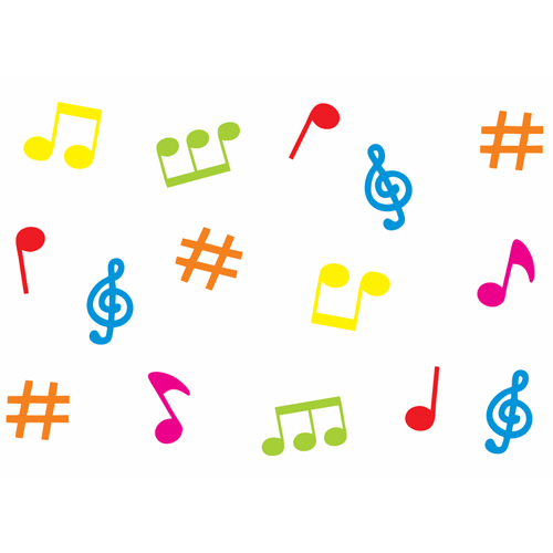 Aplique Decorativo Notas Musicais Color P - 15 Un