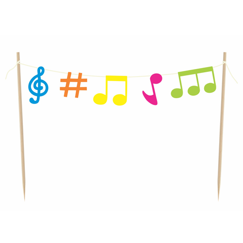 Varalzinho Decorativo no Palito Notas Musicais Color - 1 Un