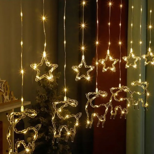 Cascata de Led com 130 Leds Renas 3,00 Metros Branco Quente - Bivolt