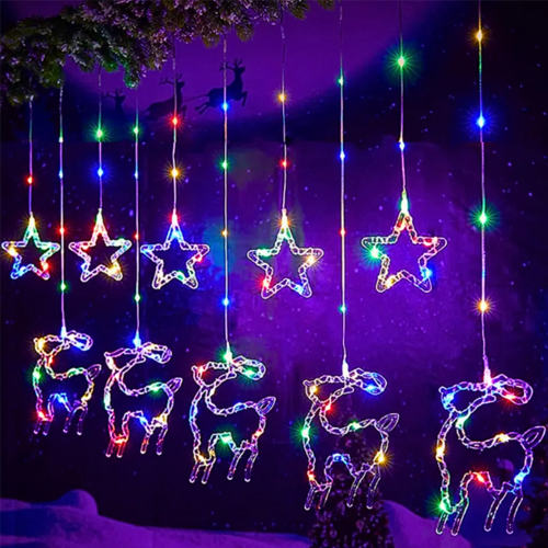 Cascata de Led com 130 Leds Renas 3,00 Metros Colorido - Bivolt