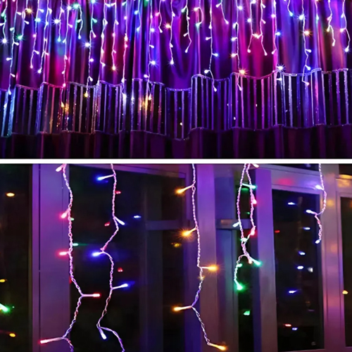 Cascata de Led com 400 Lâmpadas 10 Metros Tomada M/F Colorido - 110 Volts