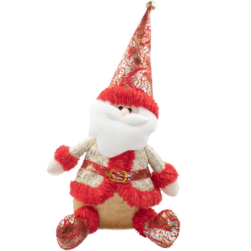 Enfeite Papai Noel em Tecido Luxo 45x15cm Vermelho - 1 Un