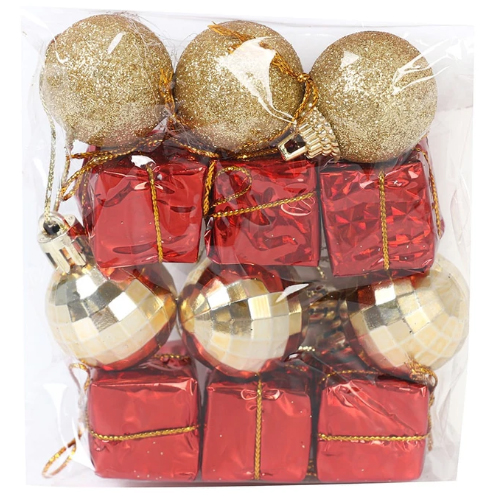 Enfeites Para Decoração Natalina 11x7cm - Kit com 12 Peças