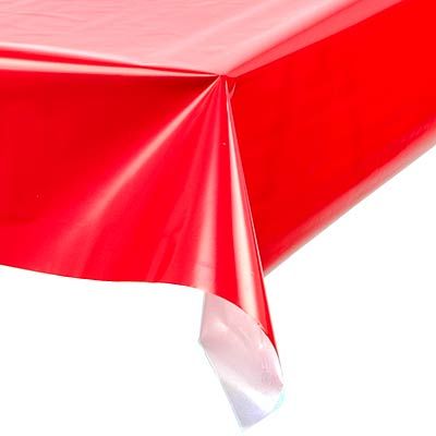 Toalha Plástica Perolada 78x78cm Liso Vermelho - 10 Un