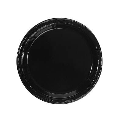 Prato Plástico Happy Line 18cm Preto - 10 Un