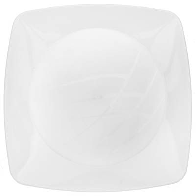 Prato Descartável Refeição Grande Quadrado Branco - 10 Un