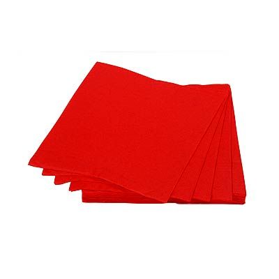 Guardanapos de Papel 24cmx24cm Liso Vermelho - 20 Un