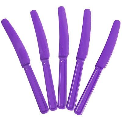 Faca Plástica Para Refeição Happy Line Roxo - 10 Un