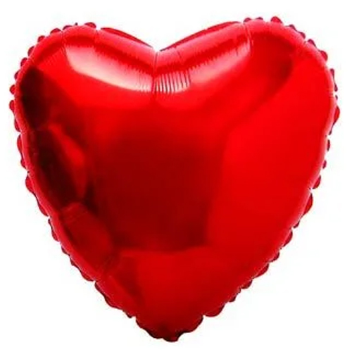 Balão Metalizado Coração 09 Polegadas Liso Vermelho