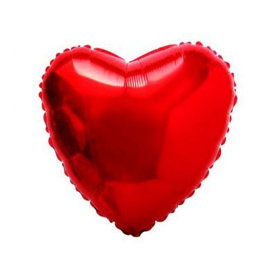 Balão Metalizado Coração 04 Polegadas Liso Vermelho