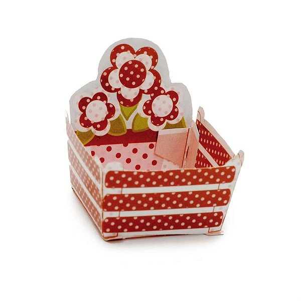 Forminhas para Doces Vasinho de Flor Rosa e Marrom - 24 Un