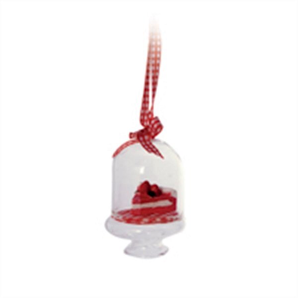 Enfeite Bolo Incolor e Vermelho 5 cm