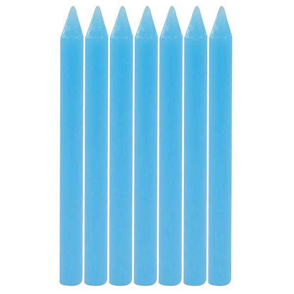 Vela Palito Liso Azul - 24 Un