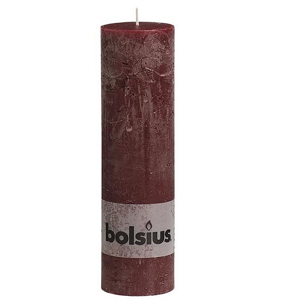 Vela Pilar Rústico Vermelho 25X68 cm (Velas Bolsius) - 6 Un