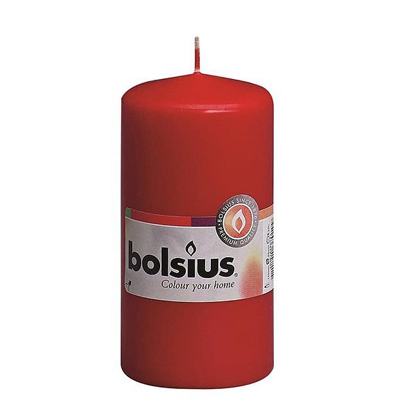 Vela Pilar Básico Vermelho 12X6cm (Velas Bolsius) - 5 Un