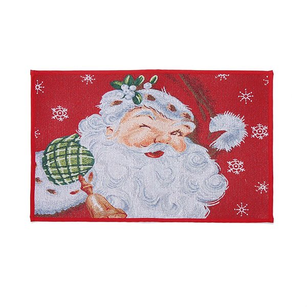 Tapete de Natal Noel Piscando com Sino Vermelho 50X70cm - 2 Un