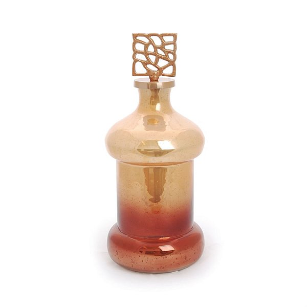Vaso Garrafa Volcano de Vidro Ouro Tamanho M