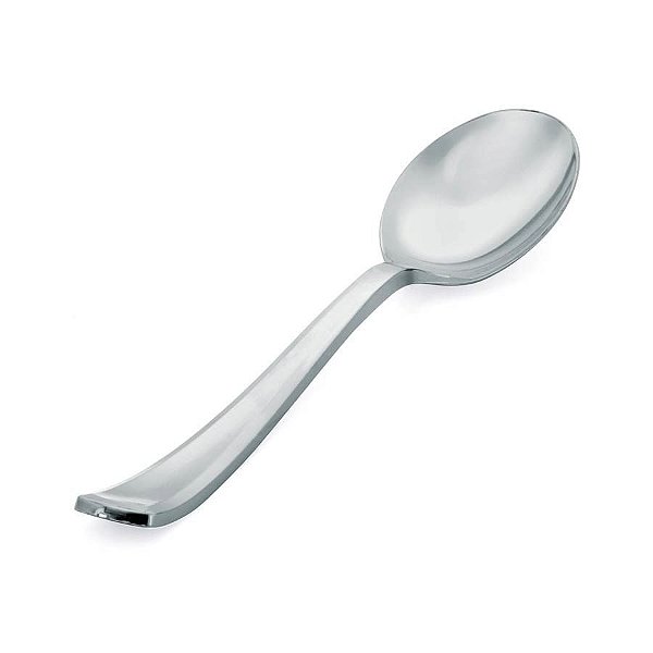 Colher Plástica Inox Refeição Premium - 10 Un