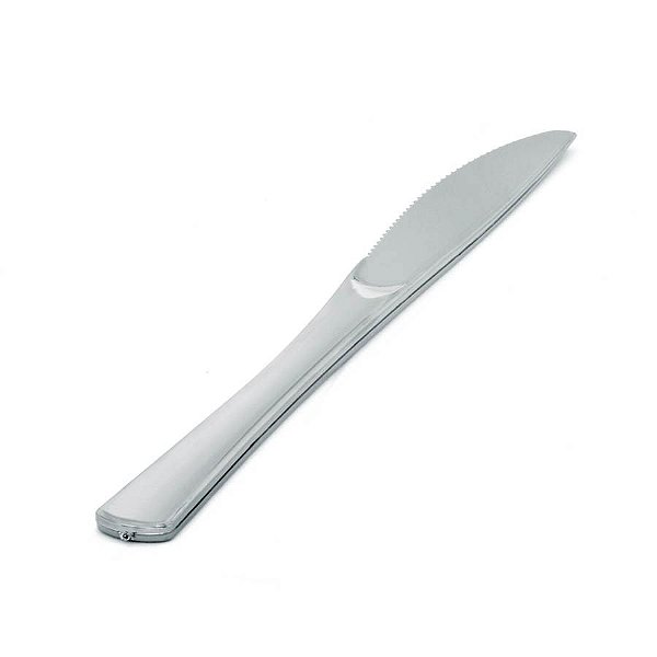 Faca Plástica Inox Refeição Premium - 10 Un