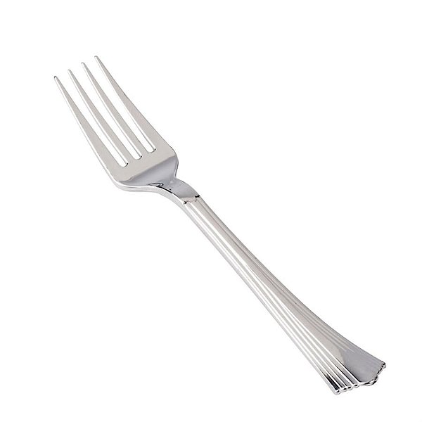Garfo Plástico Inox Refeição Clássica - 10 Un