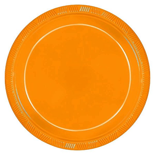 Prato Color 23cm Laranja Neon - 10 Un