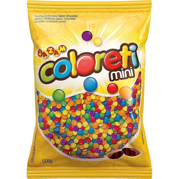 Pacote Mini Confete Coloreti Chocolate COLORIDO - 300g
