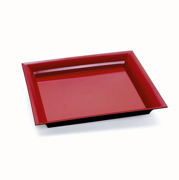 Bandeja Decorativa Quadrada Vermelho 25x25x2,5