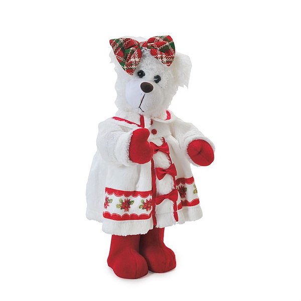 Ursa com Laço Branco e Vermelho 35cm (Antartida)