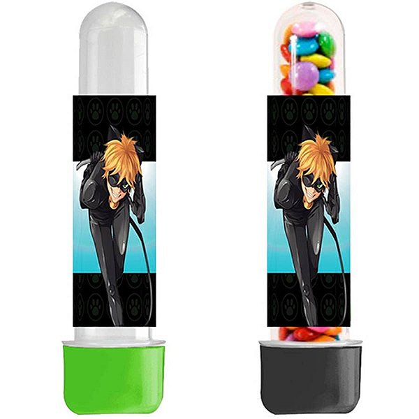 Festa Miraculous LadyBug - Tubete Porta-doces Grande Miraculous - Cat Noir