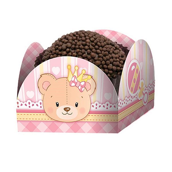 Porta-forminha Baby Ursinha Menina - 50 Un