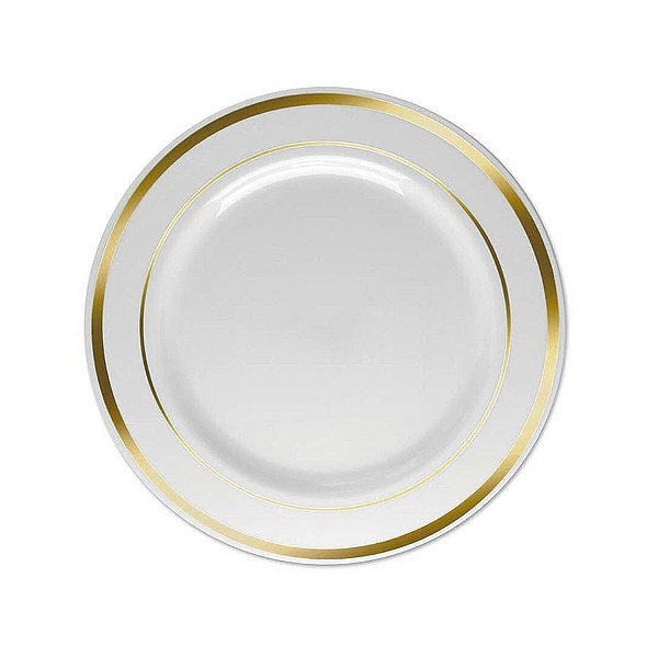Prato Sobremesa Borda Dourado 15cm - 06 Un
