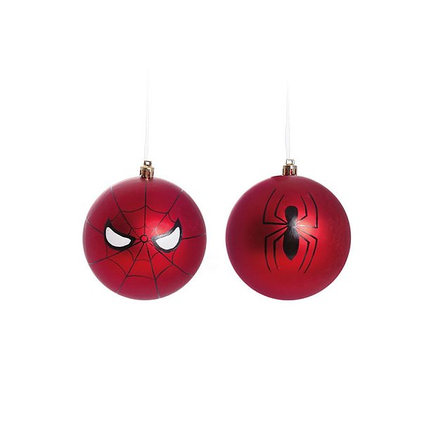 Bola de Natal Spiderman Vermelho 10cm (Avengers) - 4 Peças