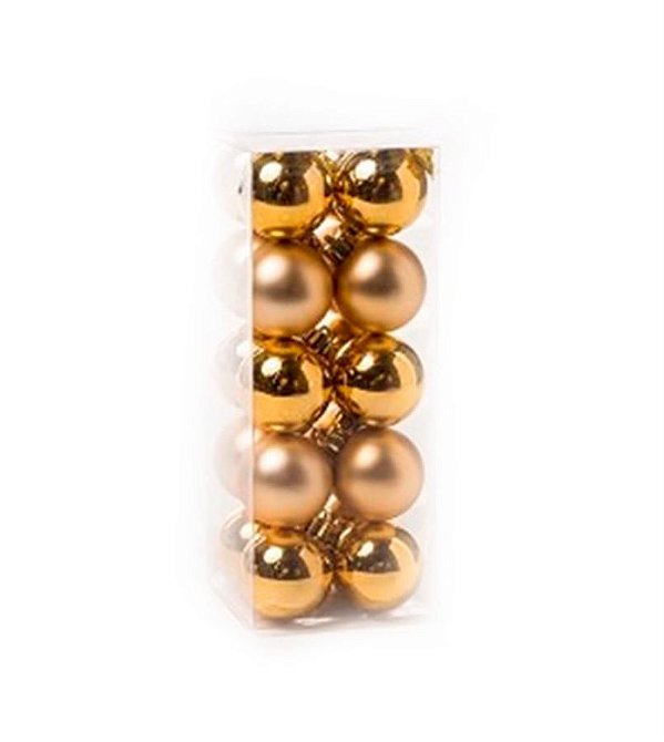 Bola de Natal Sortidas Ouro 4cm (Bola de Natal em Tudo) - 20 Peças