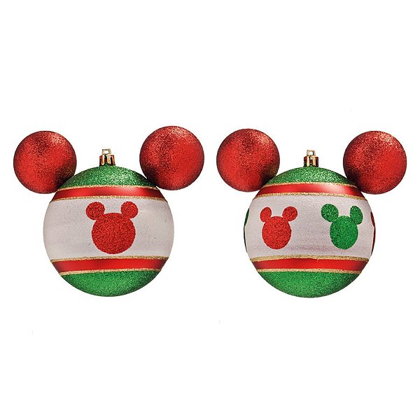 Natal Disney - Bola Silhueta Mickey Colorido 10cm - 2 Un
