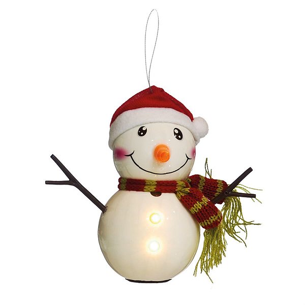 Boneco de Neve Gorro para Pendurar Branca
