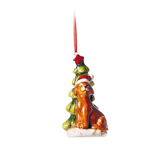 Cachorro e Árvore de Natal Marrom e Verde - 1 Un