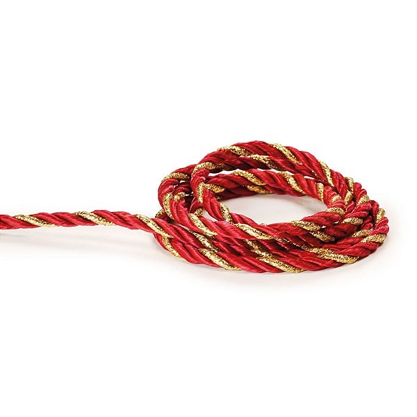 Cordão Ouro e Vermelho 0,4cmx9,14m (Fitas Natalinas)