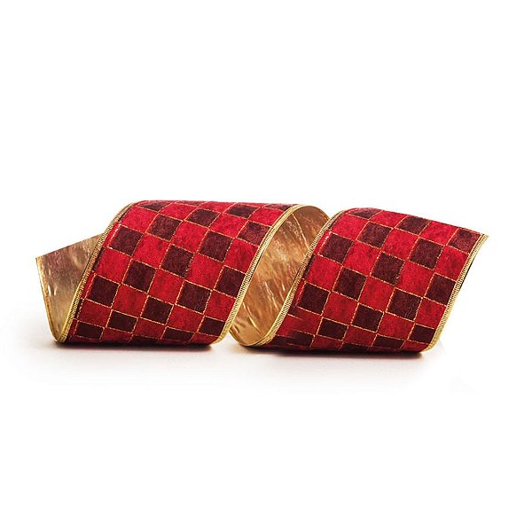 Fita Quadriculada Vermelho 63 cm