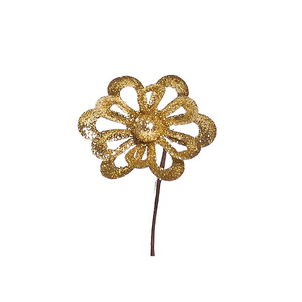 Flor Vazada Borda Arredondada Ouro (Xmas Spirit) - 1 Un
