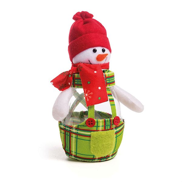 Pote Boneco de Neve Xadrez Colorido (Cestas e Potes) - 1 Un