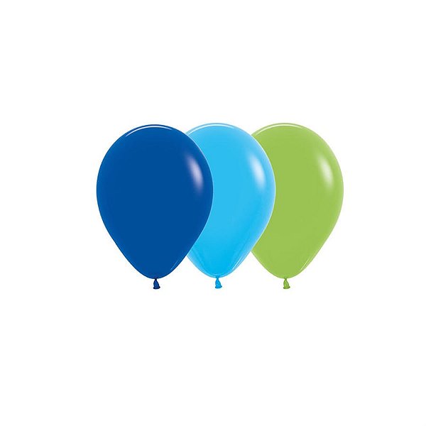 Balão Látex Fashion Menino Sortido 12" / 30cm - 50 Un
