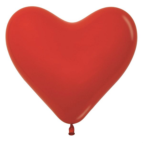 Balão Látex Coração Fashion Vermelho 6'' / 15cm - 12 Un