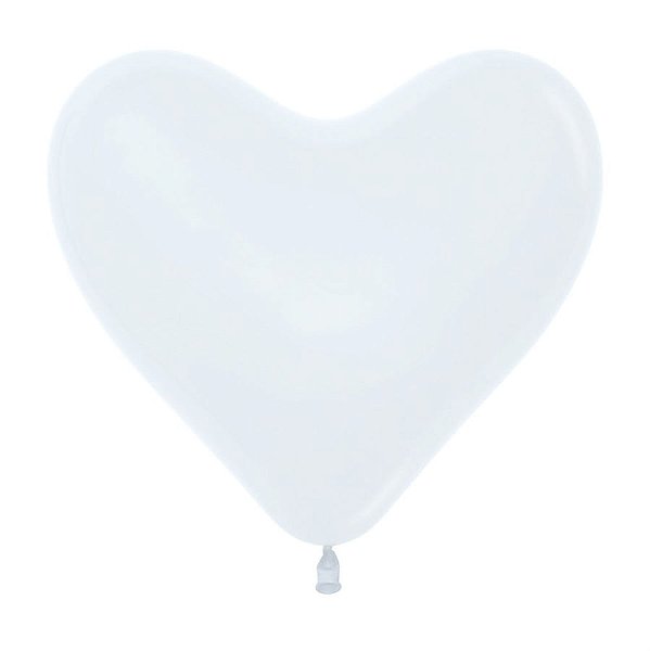 Balão Látex Coração Fashion Branco 12'' / 30cm - 12 Un