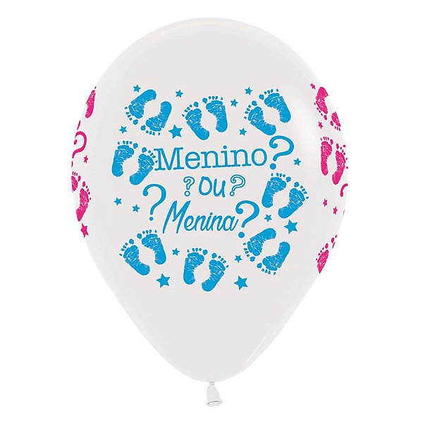 Balão Látex Impressão 360 Fashion Menino ou Menina 12" / 30cm - 12 Un