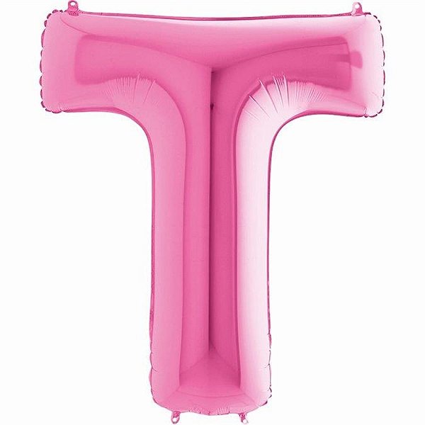 Balão Metalizado Letra T Pink 40'' / 101cm