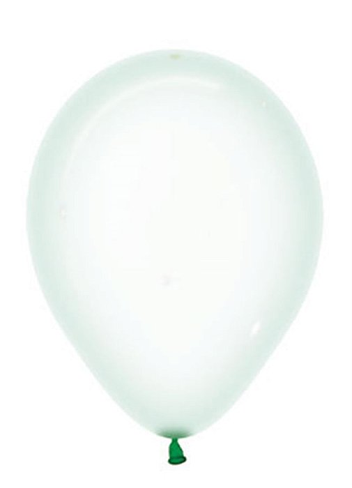 Balão Látex Cristal Pastel Verde 12" / 30cm - 50 Un