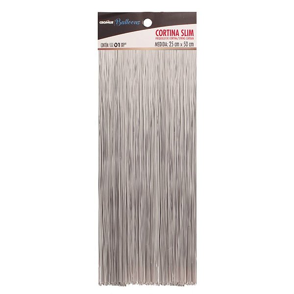 Adereço para Balão Cortina Slim Reflex Prata Parabéns 38X50 cm