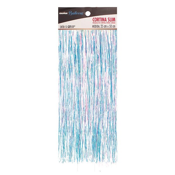 Adereço para Balão Cortina Slim Furtacor Transparente Parabéns 38X50 cm
