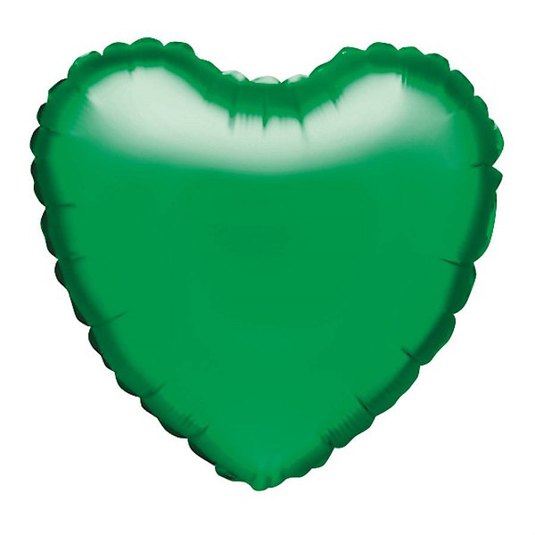 Balão Metalizado Coração Verde 18" / 45cm