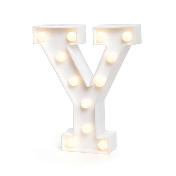 Luminoso Letra Y com Led Branco